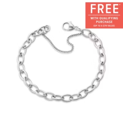 Textured Oval Charm Bracelet 1 Textured Oval Charm Bracelet