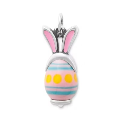 Enamel Bunny Ears Art Glass Charm 1 Enamel Bunny Ears Art Glass Charm