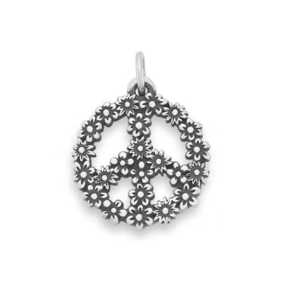 Floral Peace Sign Charm 1 Floral Peace Sign Charm